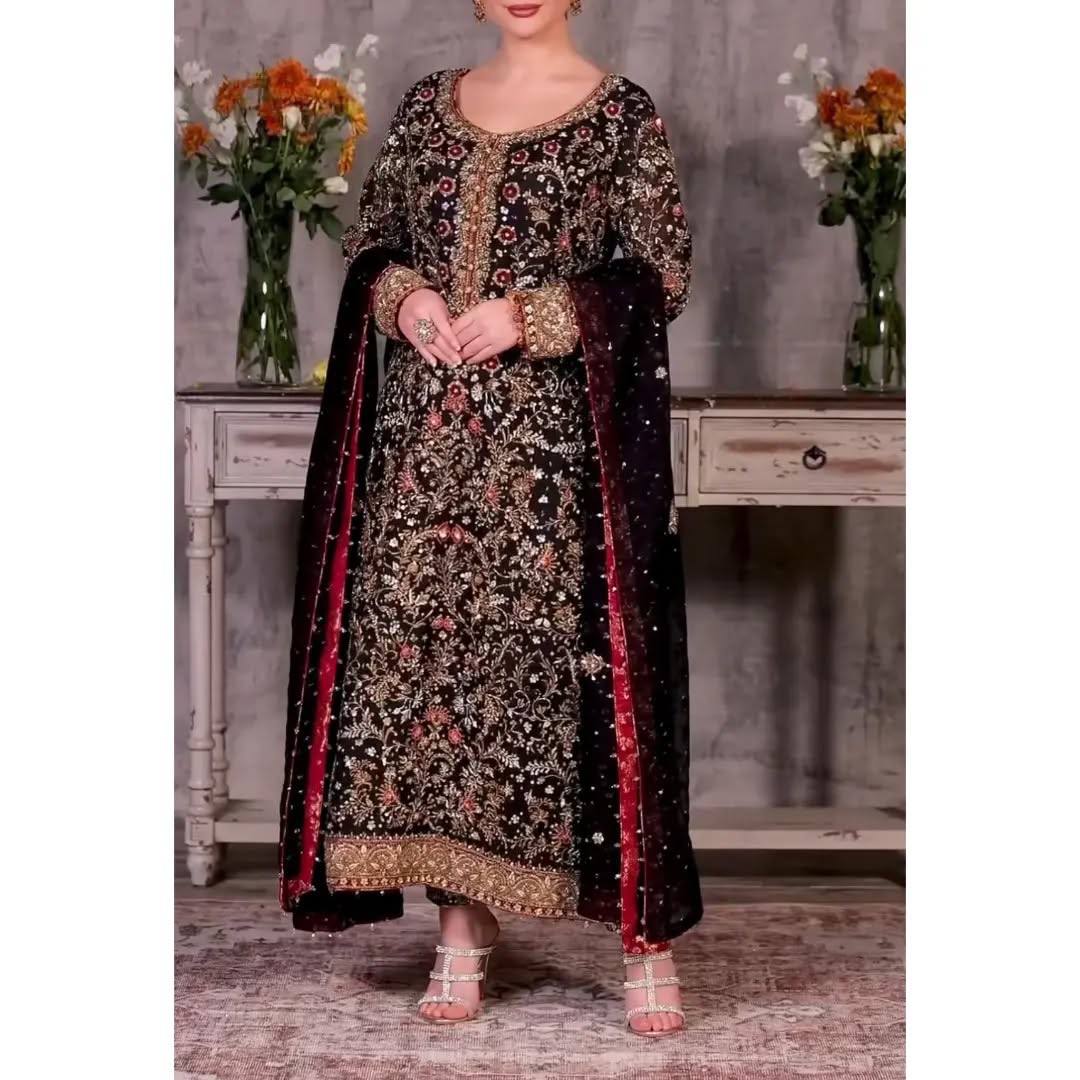 Launching New Trending Collection 3 Pices Ready Made Long Kurti - Pent With Dupatta