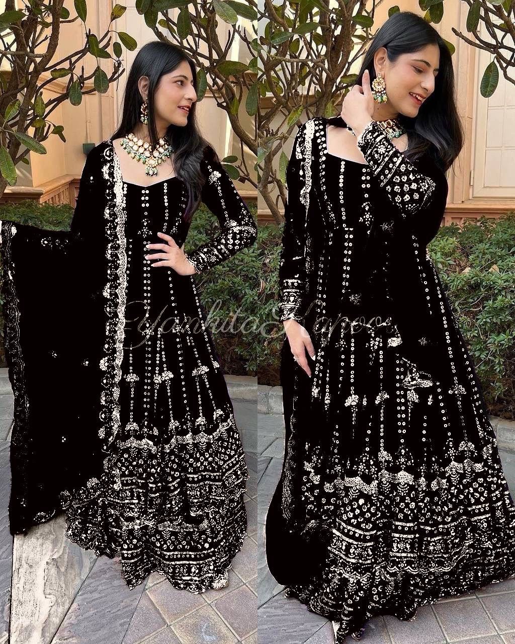 PRESENTING NEW DESIGNER EMBROIDERED ANARKALI GOWN GOOD QUALITY EMBROIDERED GEORGETTE OUTFIT
