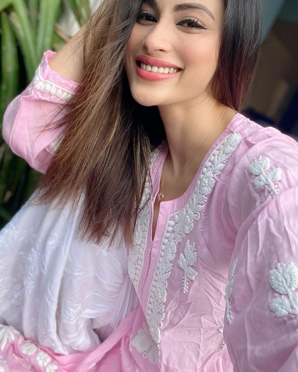 Baby Pink Rayon Cotton Chikankari Kurta Palazzo Set