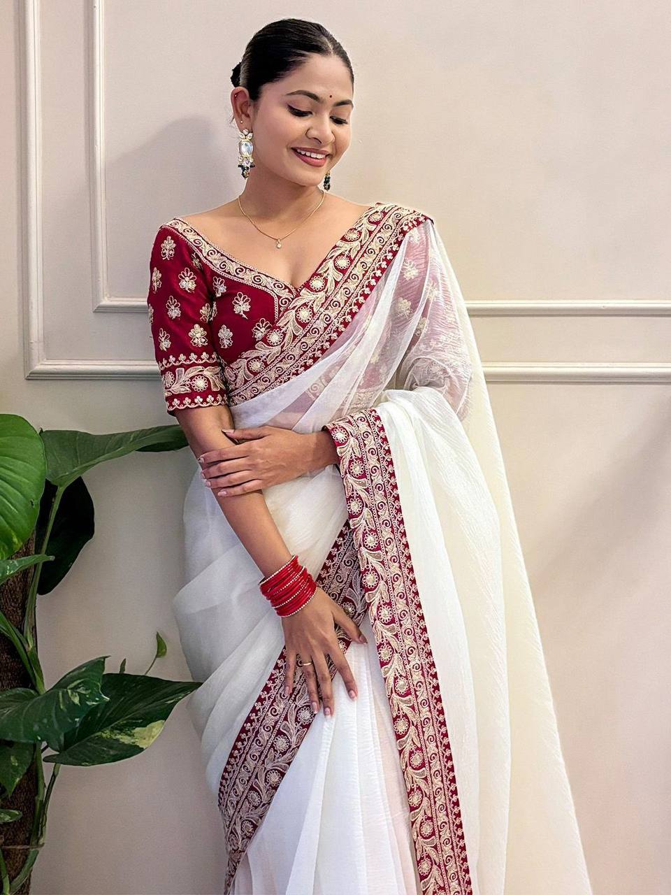 Designer Saree Most Beautiful and  Adorable Embroidered sequins Work