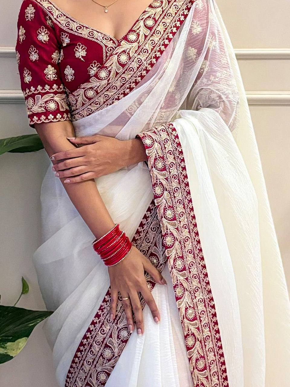 Designer Saree Most Beautiful and  Adorable Embroidered sequins Work