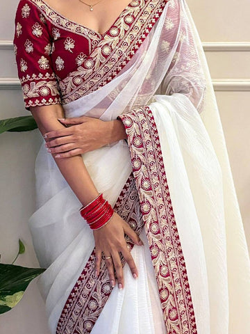 Designer Saree Most Beautiful and  Adorable Embroidered sequins Work