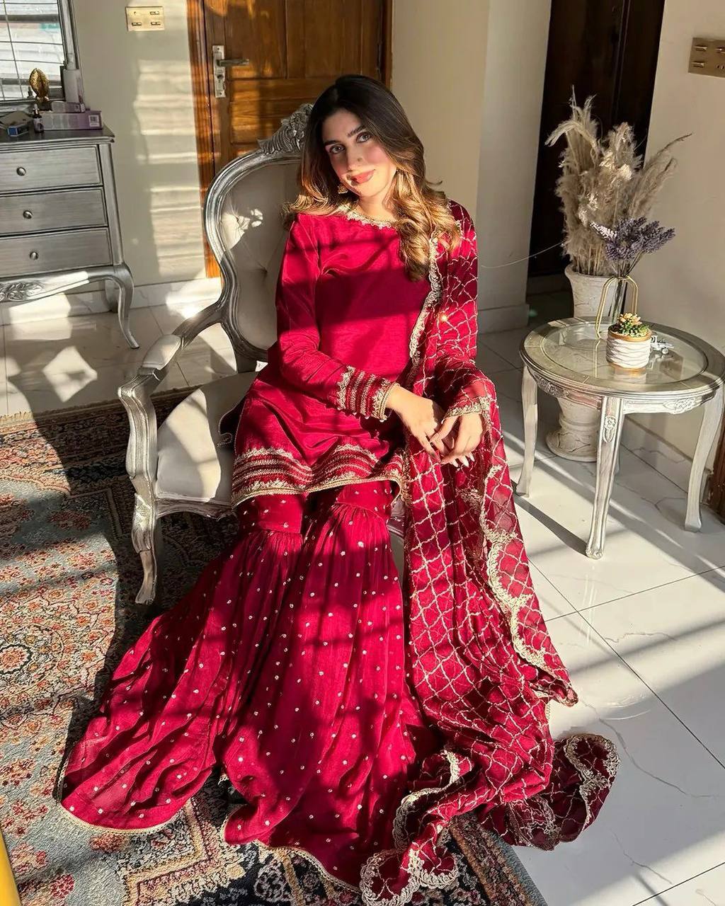 *Presenting  New Designer Party Wear Look Top-Plazzo and Dupatta With Heavy Embroidery Work